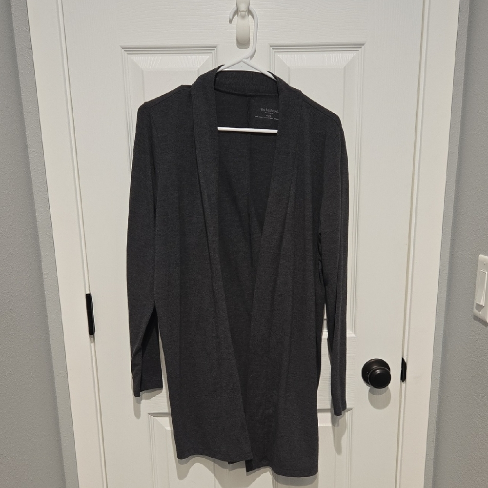 Charcoal Open Front Cardigan